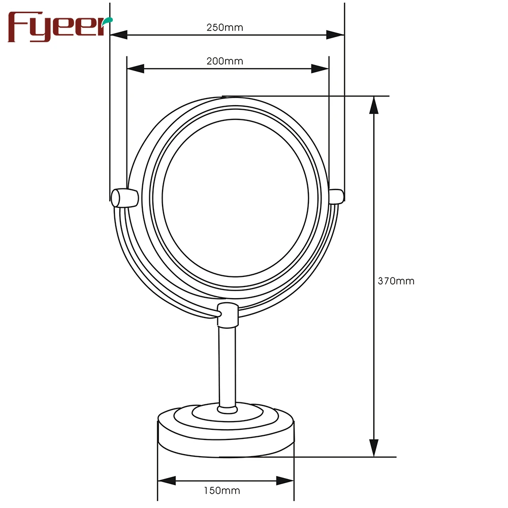 Fyeer Ultra Thin Double Side Cosmetic Table Mirror with Led Light