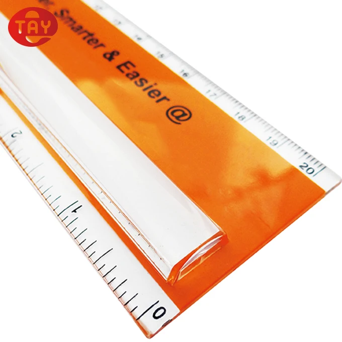 Promotion Use Custom Logo Plastic Ruler with Raised 3x Bar Magnifier