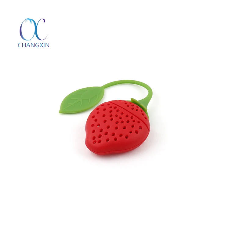 Hot Sale FAD LFGB Standard Strawberry Silicone Tea Steeper Strainer