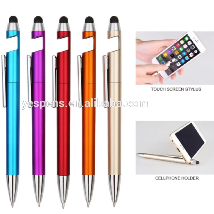 wholesale multi purpose 4 in 1phone accessories cheap touch screen stylus pen customized stylus phone holder mobile holder pen