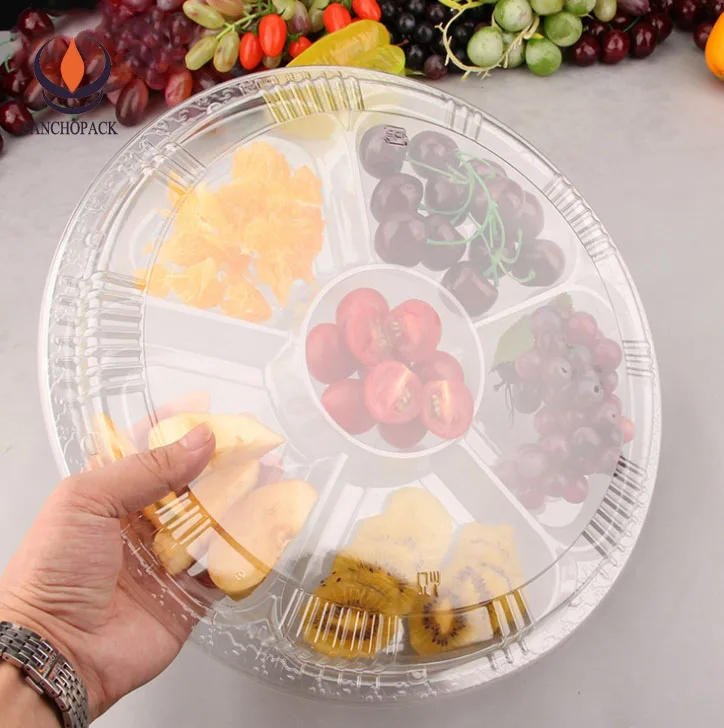 
Cheap disposable plastic divided fruit blister food container packaging tray 