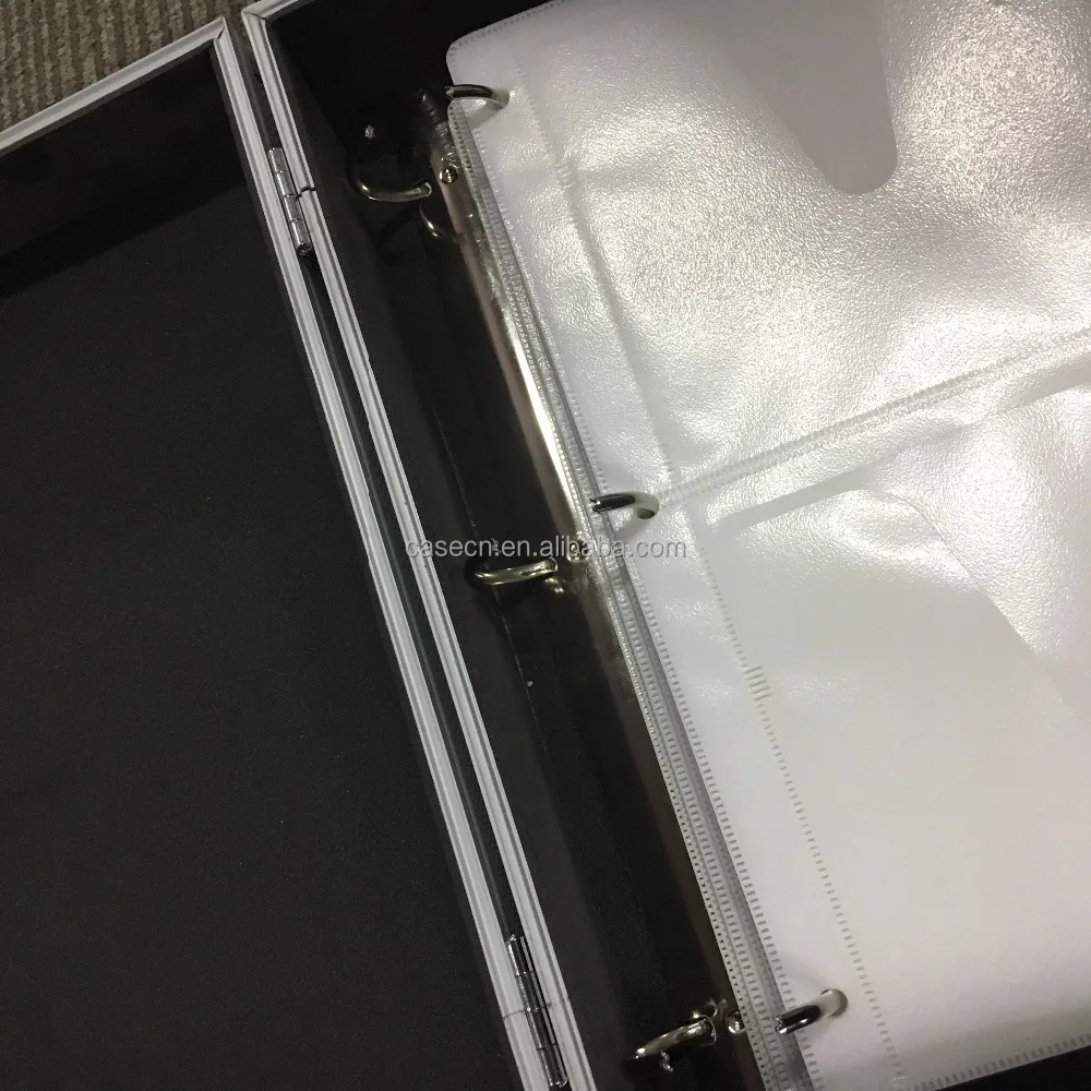 
Aluminum CD/DVD Storage Case Box with Sleeves Holds up with Removable Pages 