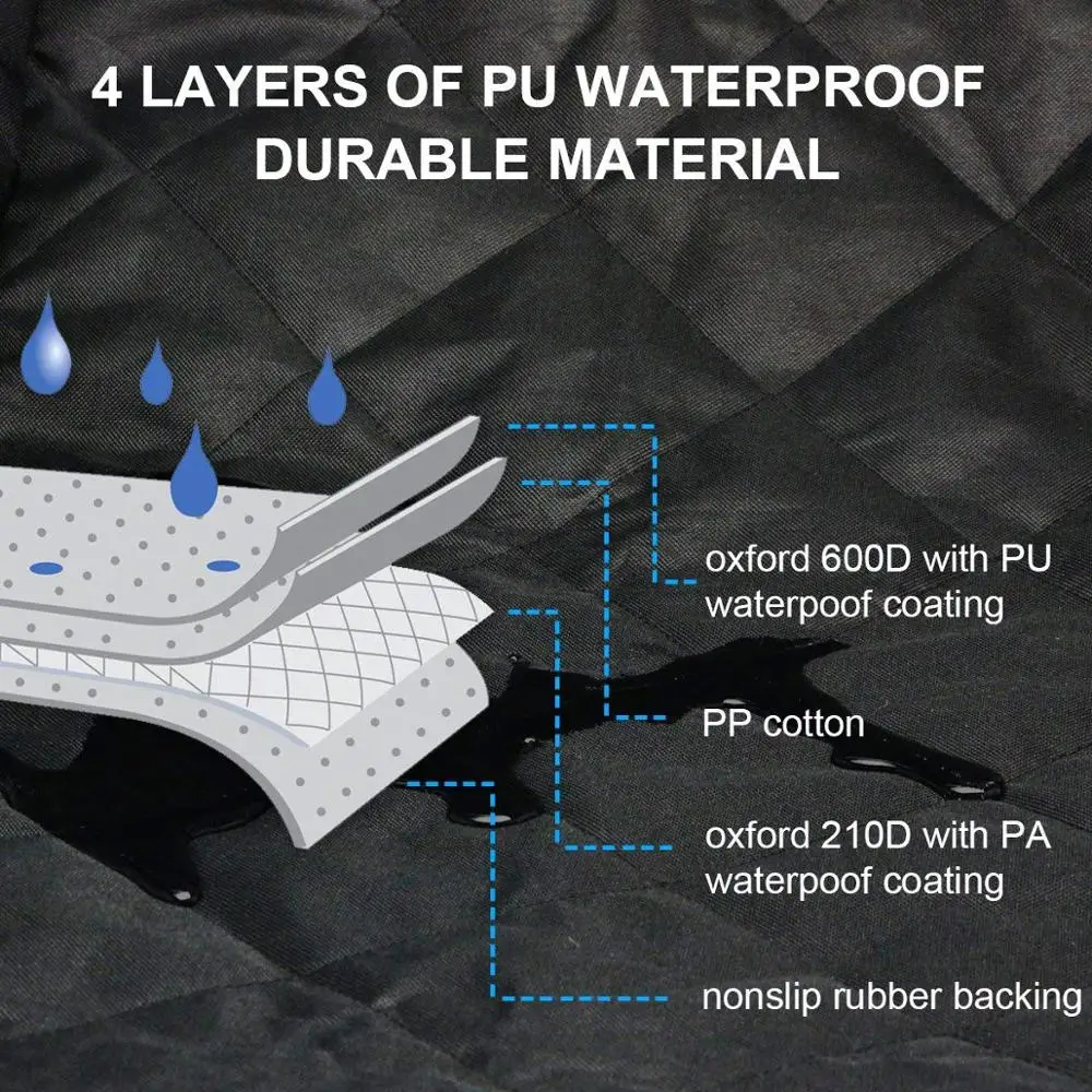 Waterproof Durable Nonslip Back Hammock Pet dog car seat cover, wholesale Pet Accessories