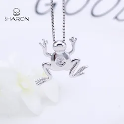 Customized Latest Style Wholesale Fashion Lucky Women Jewelry Design S925 Frog Pearl Pendant Necklace