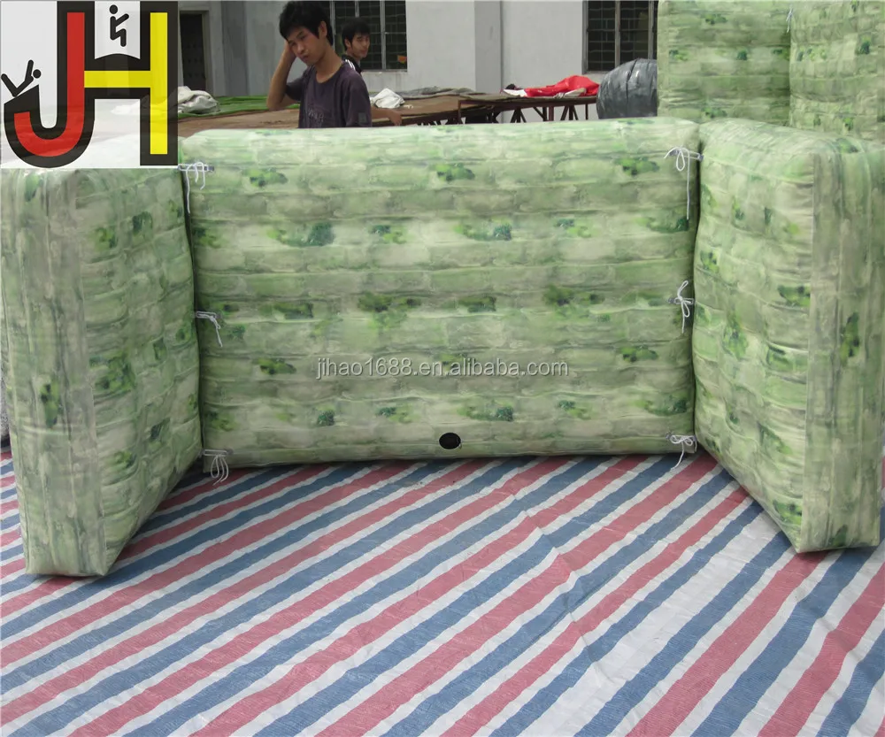 U Shape Wall Style Inflatable Paintball Bunker, Archery Tag Tactical Air Bunker Inflatable CS Shooting Obstacle Bunkers