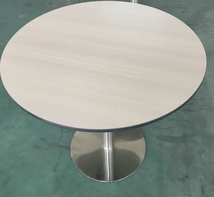 Уличный компактный круглый стол hpl без основания из нержавеющей стали