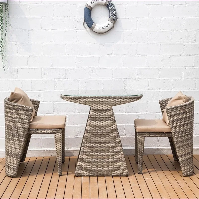 Garden Furniture Rattan 1 Table and 2 chairs Z320 good quality storage table