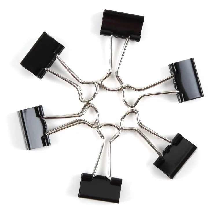 Comix black strong clip rust resistant metal 50 mm 1#  binder clips