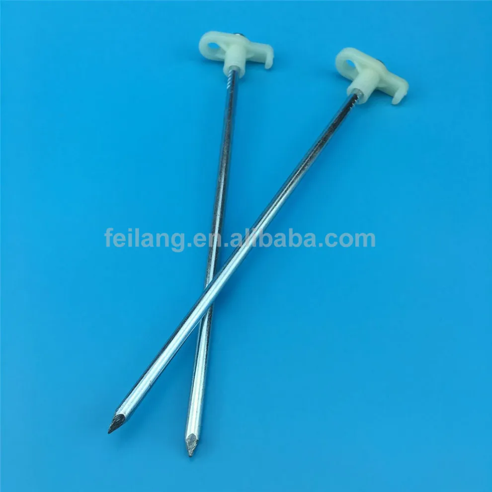 23 см Светящиеся в темноте стальные колышки для палатки с пластиковой головкой