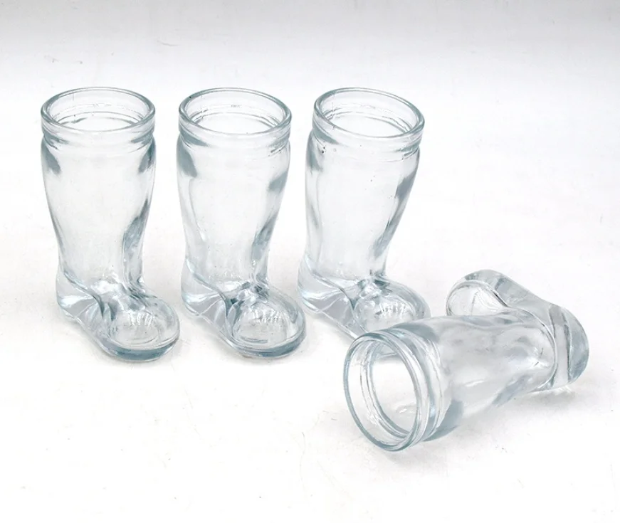 Promotion Gift Durable Entertainment Glassware Barware Clear crystal tumbler Mini 1.5 Ounce Boot shaped shot glasses