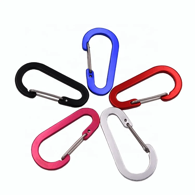 Factory wholesale 6 cm aluminum flat wire gate carabiner clip as promotional keychain or bag accessories & parts