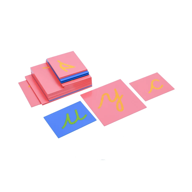 Kids Language Set Montessori Material Early Childhood Educational alphabet letter Toy Lower and Capital Case Sandpaper  letters