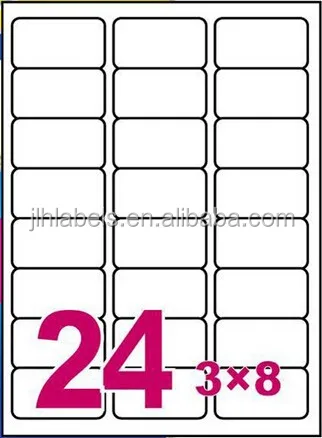 66mm x 33.8mm 24 Labels A4 sheet Address Labels A4 laser labels