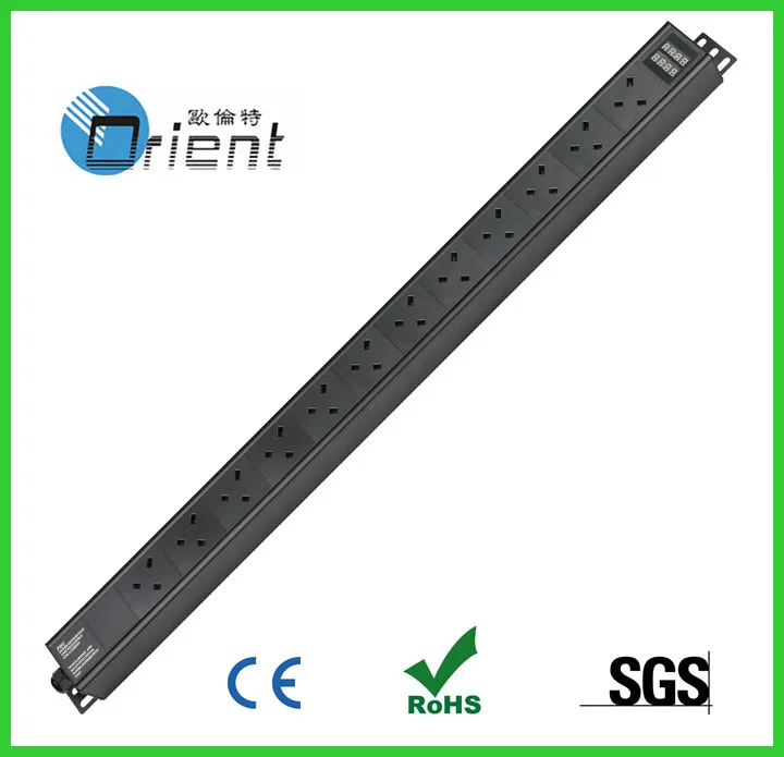 1.5u uk rack pdu with current and voltage display