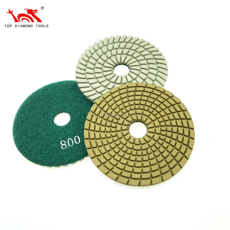 Wet or Dry Used Flexible Diamond Polishing Pads For Angle Grinder Engineered Stone Granite Marble Quartz Stone Grinding Tools