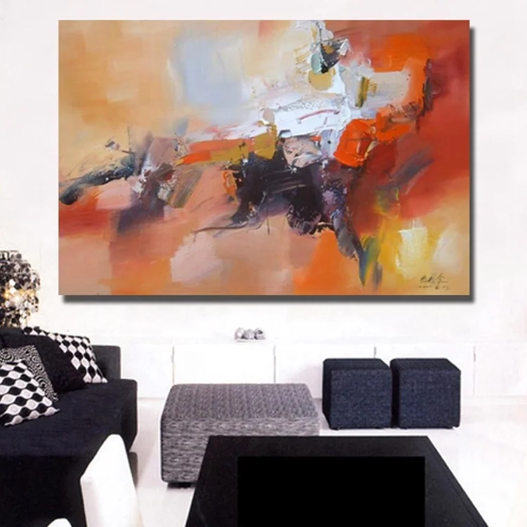 
Abstract Handmade Oil Painting Wall Abstract Art Canvas Fabric Painting Frame 