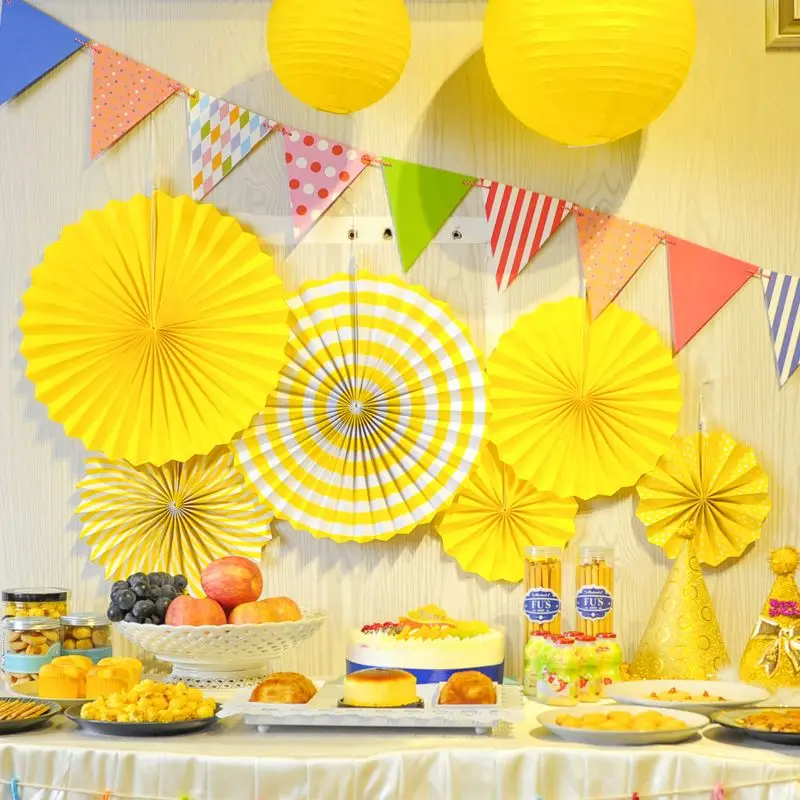 
2018 New Party Favors Banner Paper Fan Balloons Baby Shower Decorations 