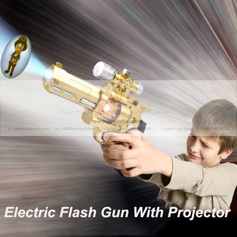 Top popular kids gift in low cost electric gun toy with sound and projector