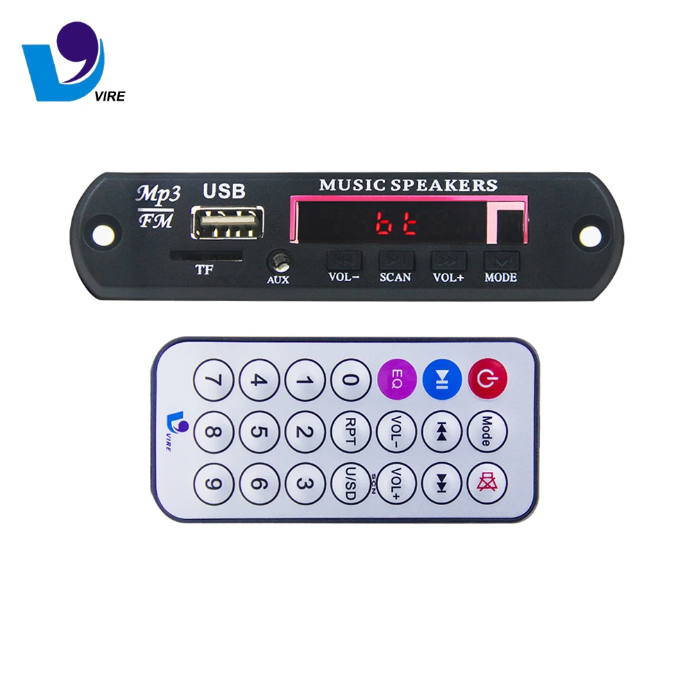 12V High Quality Mp3/Mp4/Mp5 Fm Radio Bluetooth Mp3 Wma Decoder Board