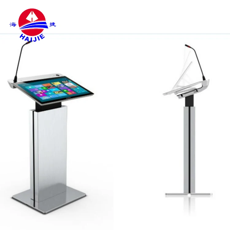 Widely Use High Performance Classroom Digital Podium With Front Screen Lectern
