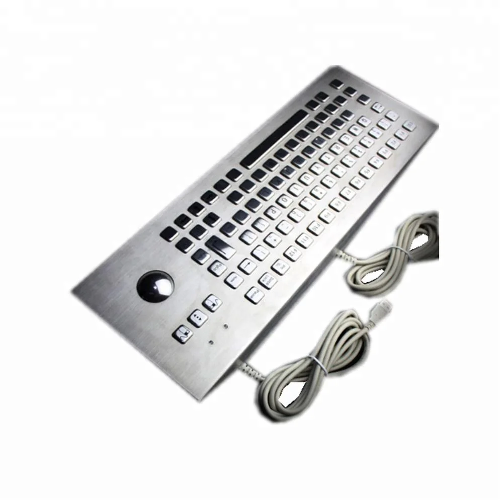 stainless steel keyboard with 89 keys and optical trackball