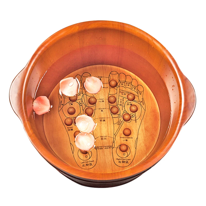 Promote blood circulation pedicure wooden foot basin foot spa tub