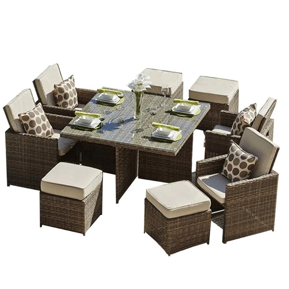 Модная плетеная мебель для дворика, 8 мест, распродажа