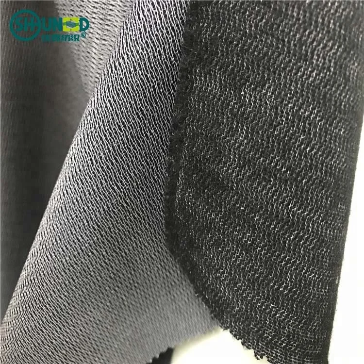 Shrink-Resistant brushed woven tricot knitted fusible interlining
