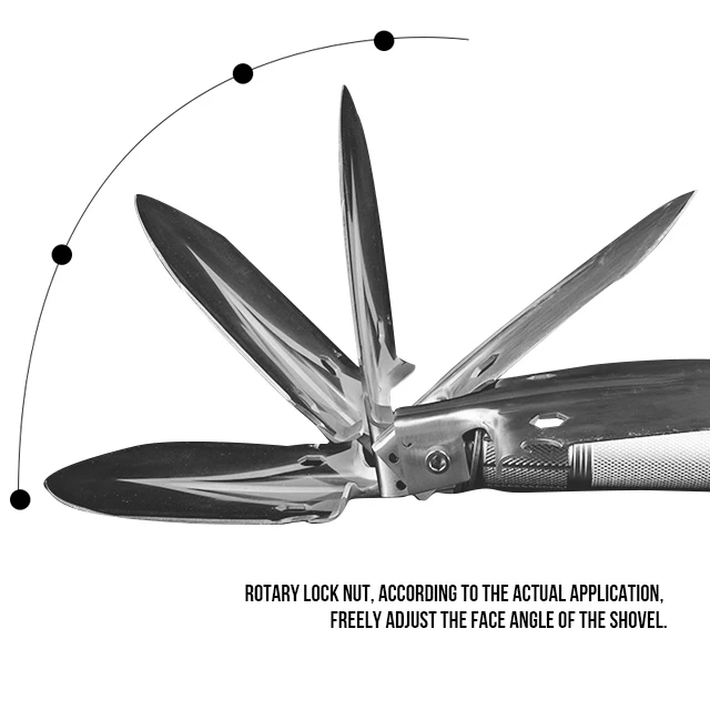 Mini Short Handle Portable Hiking Camping Multifunction Shovel Straight 9 1/2in 8in