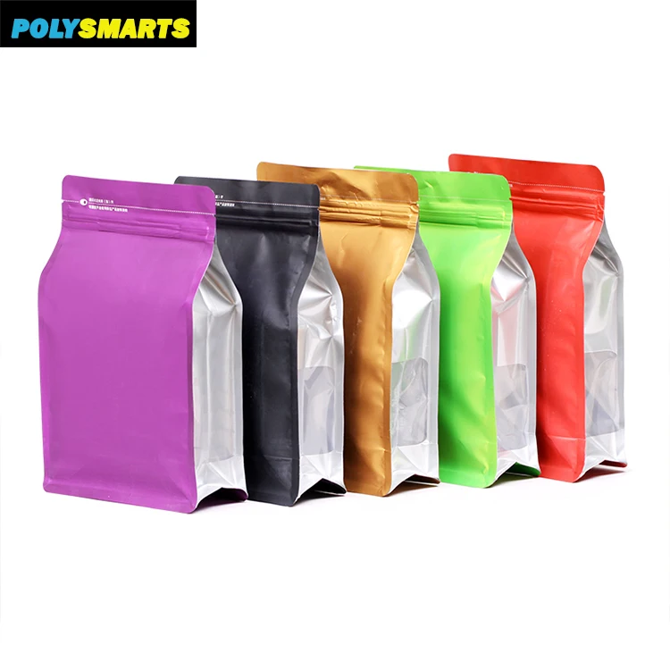 Factory Directly Flat Bottom Food Plastic Bag, Sac De Cafe With Logo Printing/