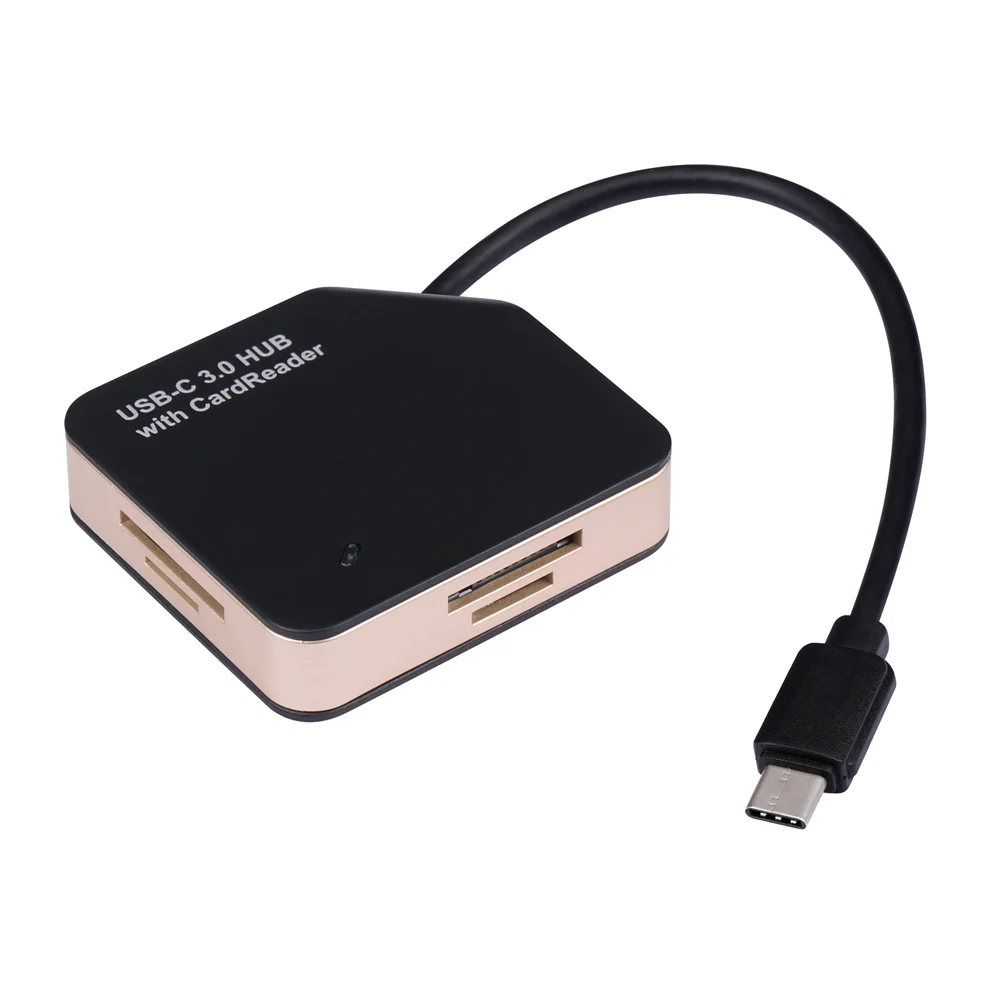Портативный Дизайн USB Hub 3.1 Тип C с Кард-Ридер для Apple, Новый MacBook 12/Nokia N1/Chromebook Pixel 2015