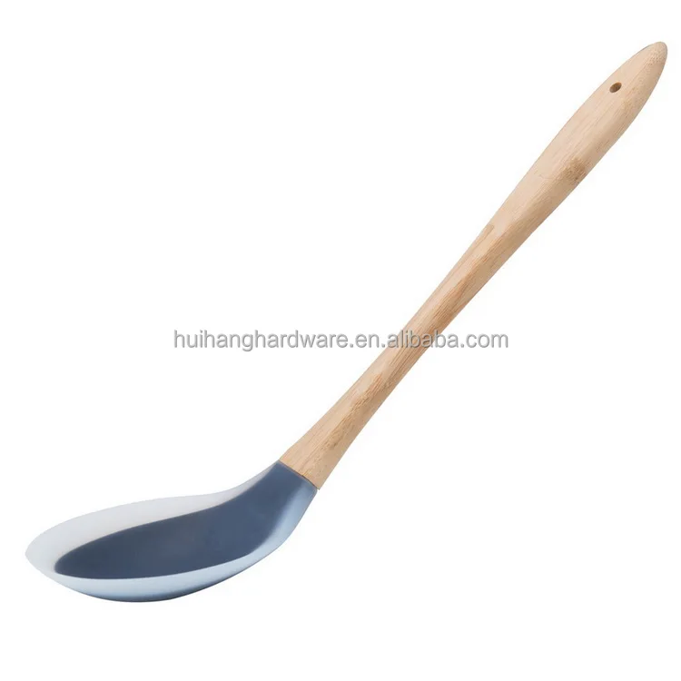 Hot sale item Silicone Spoon with Bamboo Handle