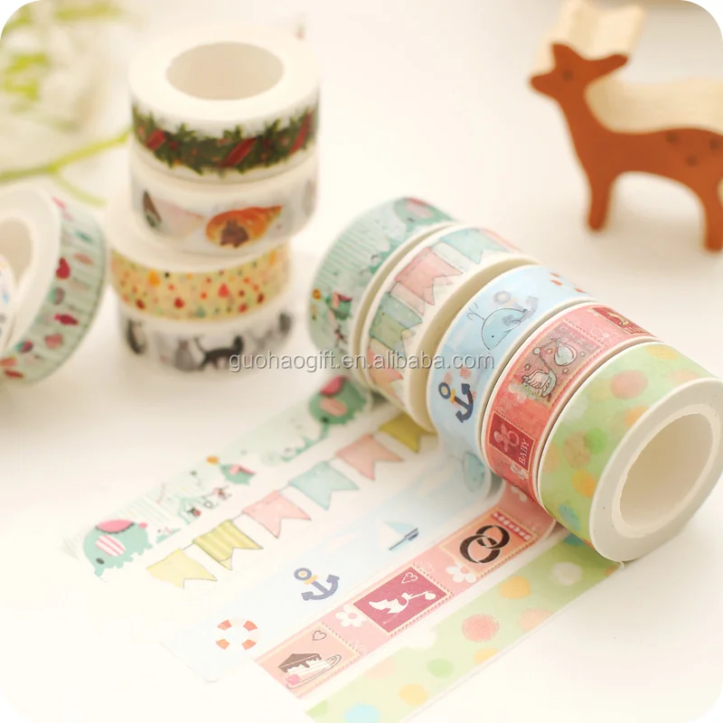 
custom colorful assorted design washi tape for decoration and gift box 