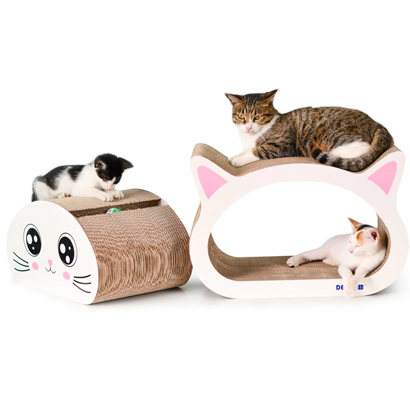 Cat shape cute cat scratcher cardboard cat playing toys