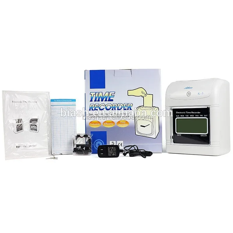 Hot selling bundy clock time recorder with built-in battery and simple operation