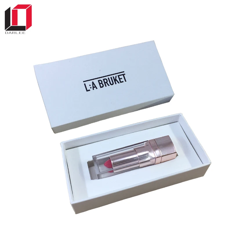 Custom logo empty white paper gift matte liquid lipgloss packaging box with private label