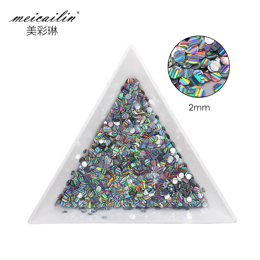 New Nail Products 1.2mm 2mm 3mm Laser Sequins Design for Nail Art Salon Beauty DIY