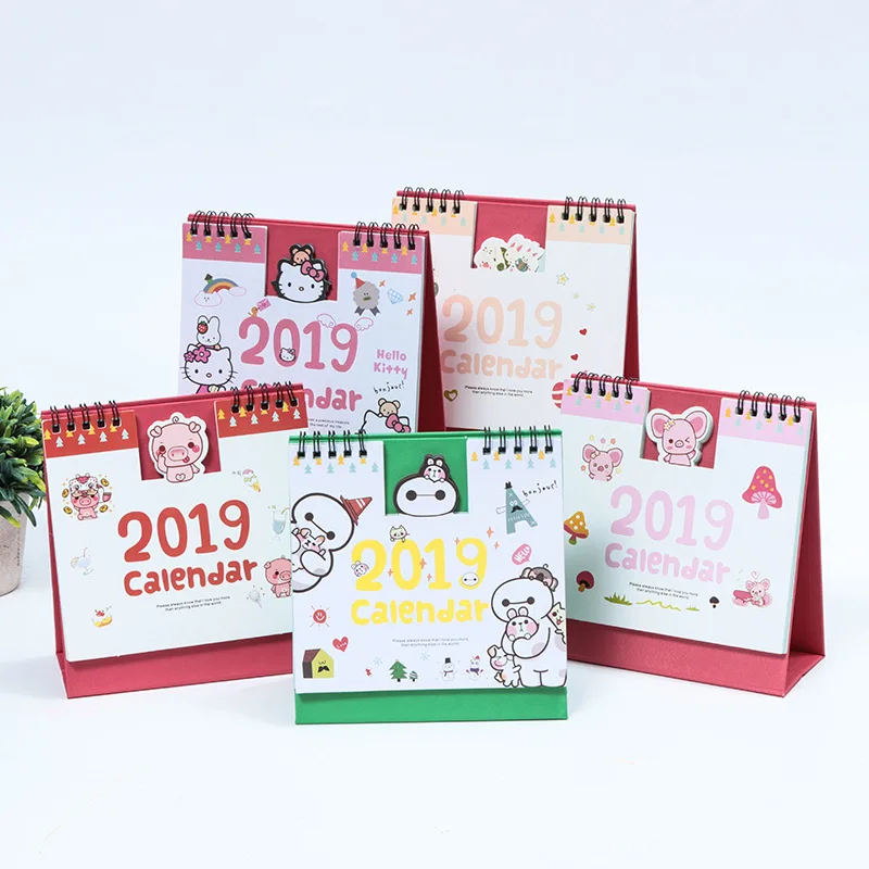 Fresh style promotion folding triangle desk calendar custom for students