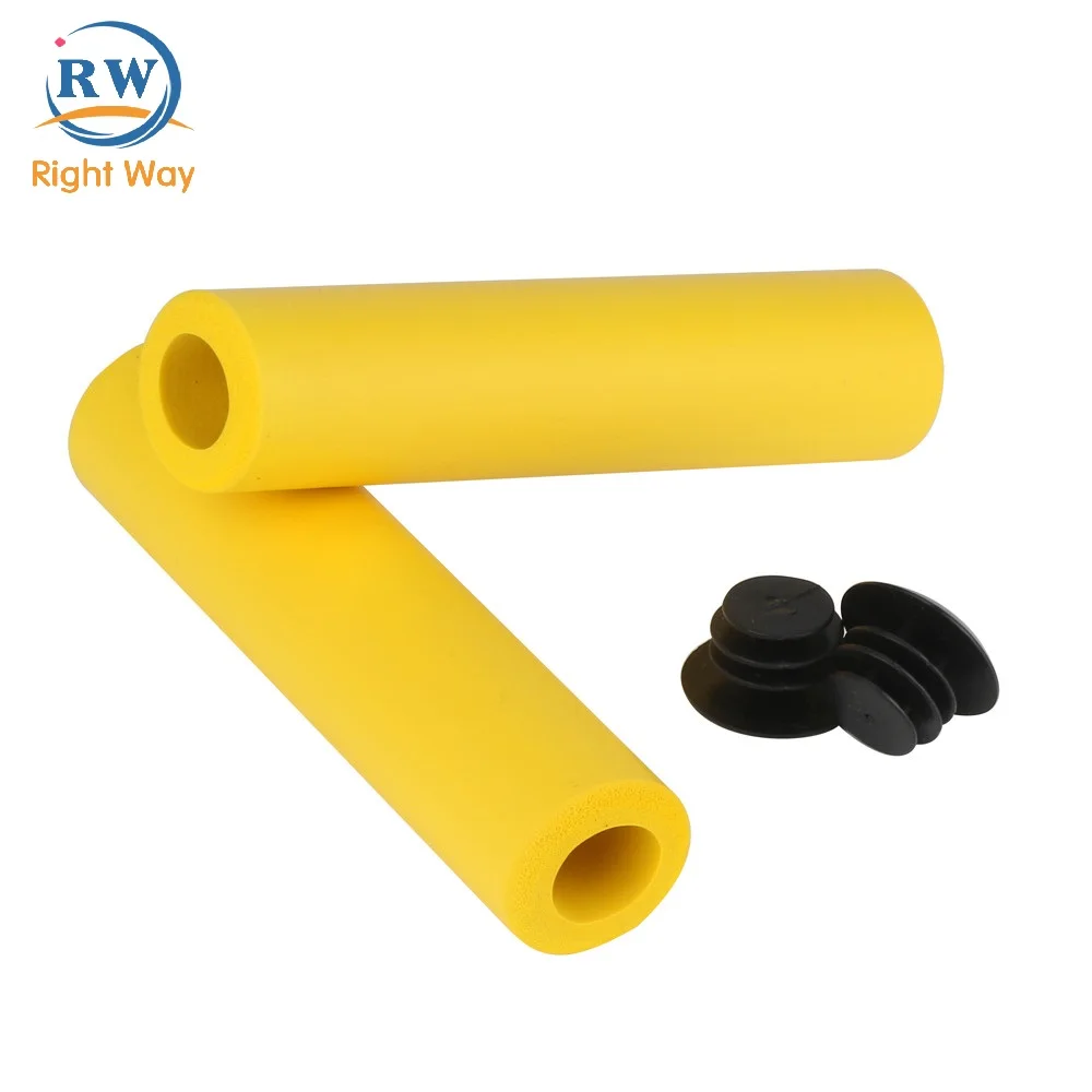 Cheap  Anti-skid Shock-absorbing Soft Bike Bicycle Grips Ultralight Cycling MTB Silicone Sponge Handlebar Grips