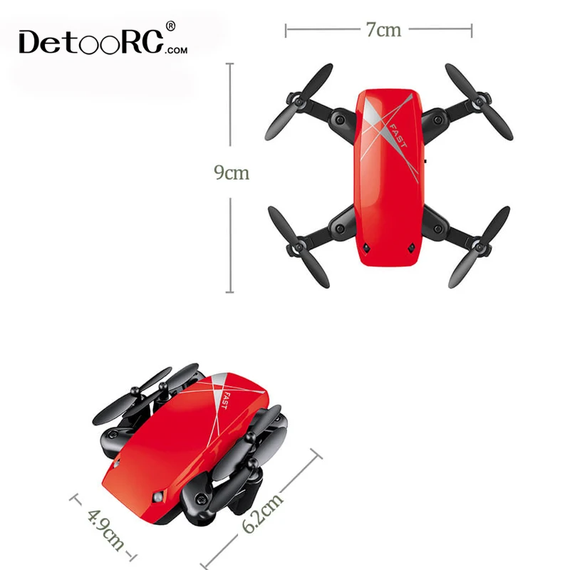 Detoo foldable pocket camera nano quadcopter with phone controlled flying drone
