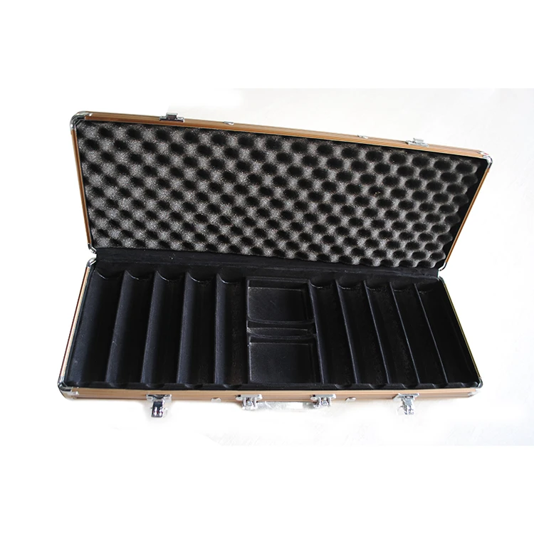 Upscale multi OEm supply custom aluminum briefcase 500 chip poker case