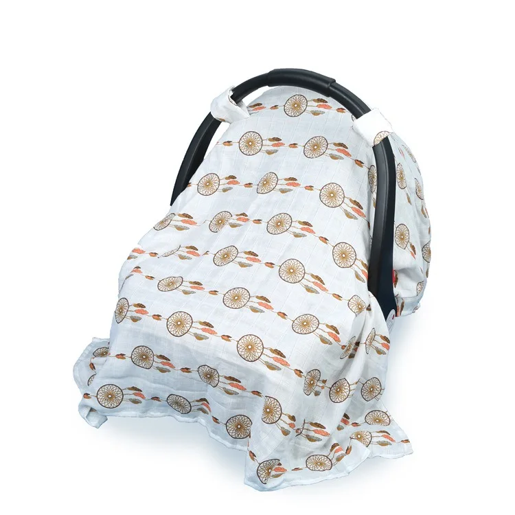 Baby Car Seat Covers To Protect From Sun Muslin Cotton Bamboo Baby Car Seat Canopy