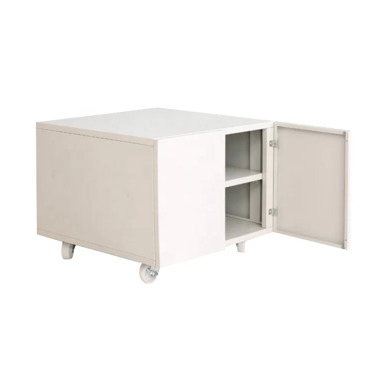 Metal movable rectangle printer storage cabinet for home office bank