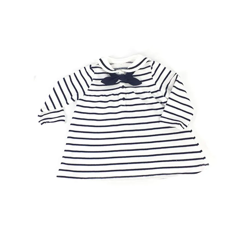 
Wholesale Girl Clothes 100% Cotton Baby Girl Stripe Long Sleeve Dresses 