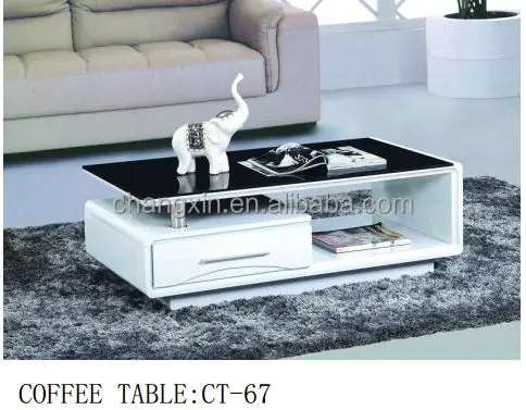 new design popular glass glass coffee table