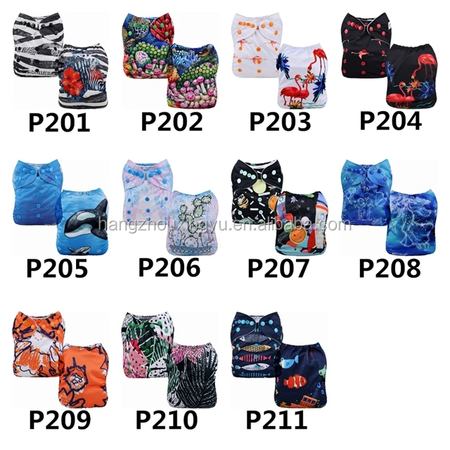 Mumsbest Newest Popular Elephant Washable Reusable Position Printed Baby Cloth Diapers