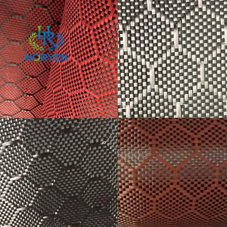 Red carbon fibre fabric honey comb colored carbon fiber cloth
