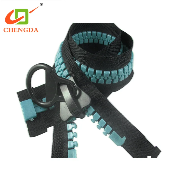 CHENGDA March Expo Finish Open End 15# Big Size Large Teeth Resin Plastic Zip Zipper