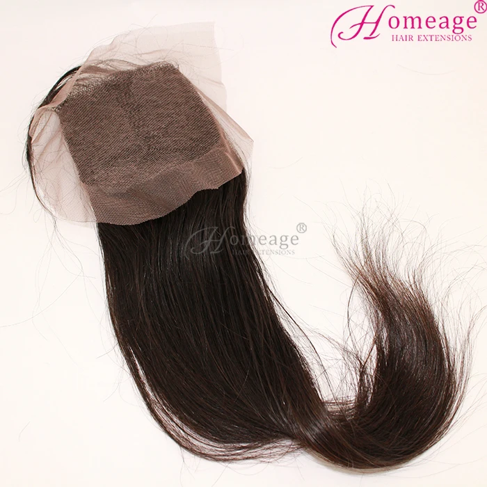 
Homeage wholesale unprocessed human hair 4x4 peruvian hair lace closures 