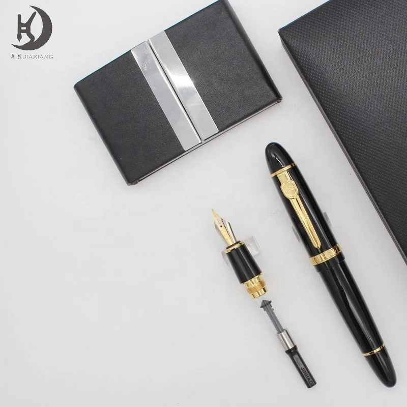 jinhao 159 high quality heavy chunky advertising calligraphy writing pen custom logo promotional fountain pen